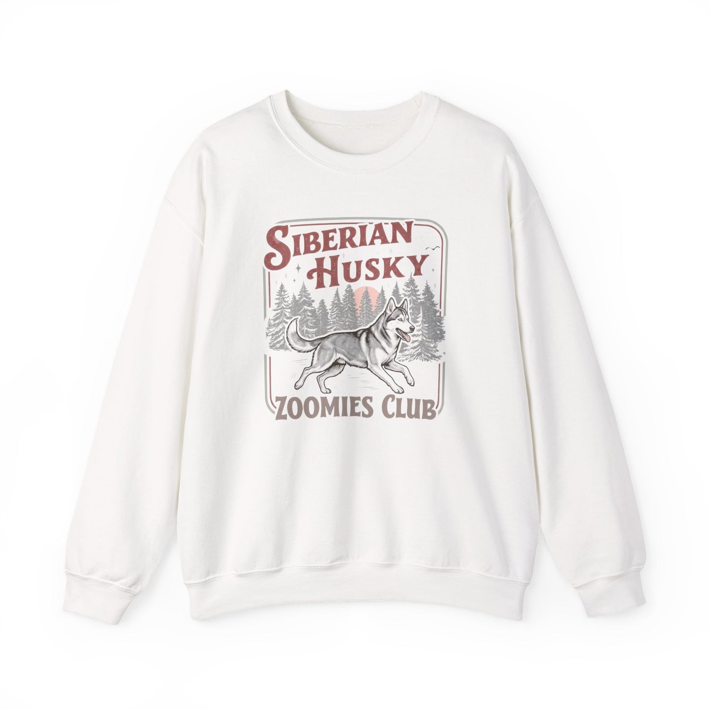 Husky Zoomies Club Crewneck Sweatshirt White