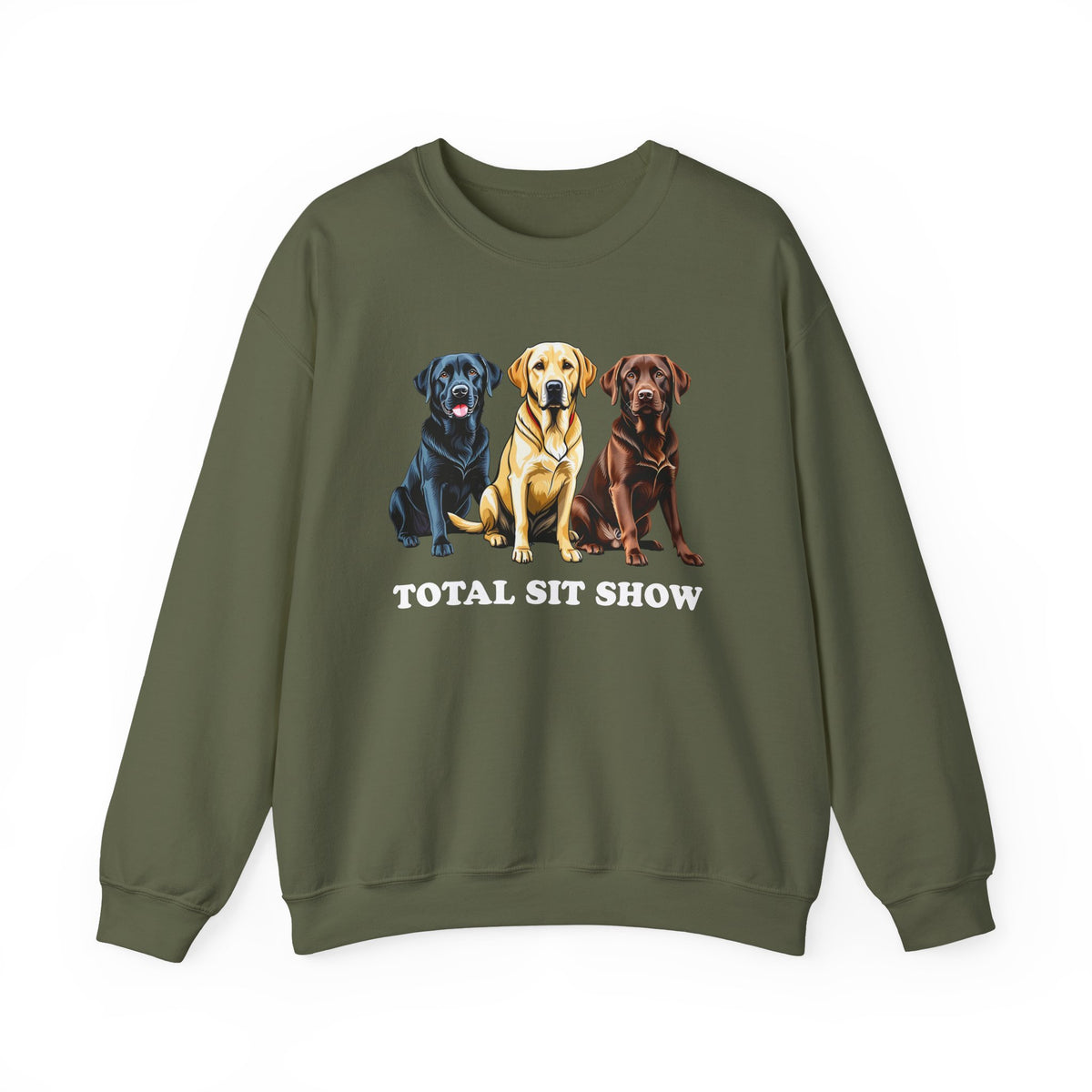 Total Sit Show Labrador Crewneck Sweatshirt Military Green