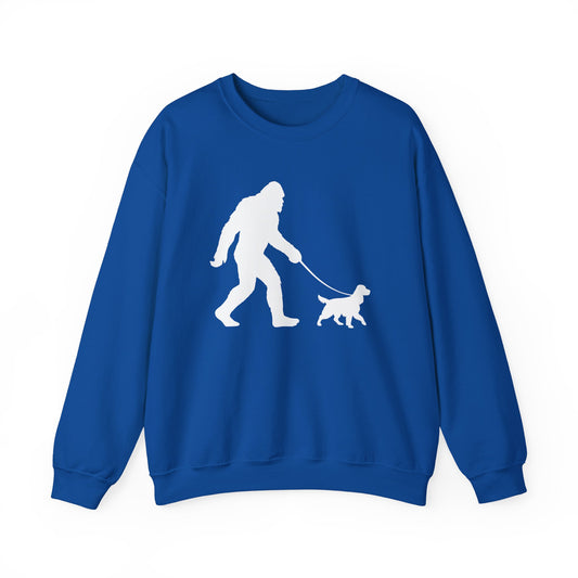 Bigfoot Walking Cocker Spaniels Crewneck Sweatshirt