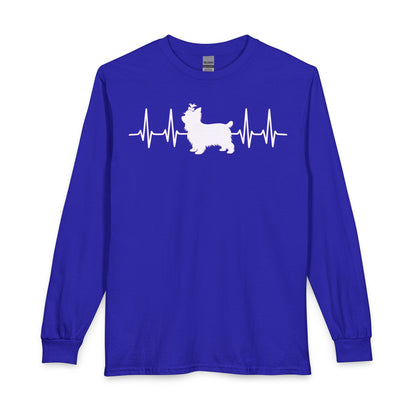 Yorkshire Terrier Heartbeat Long Sleeve Royal