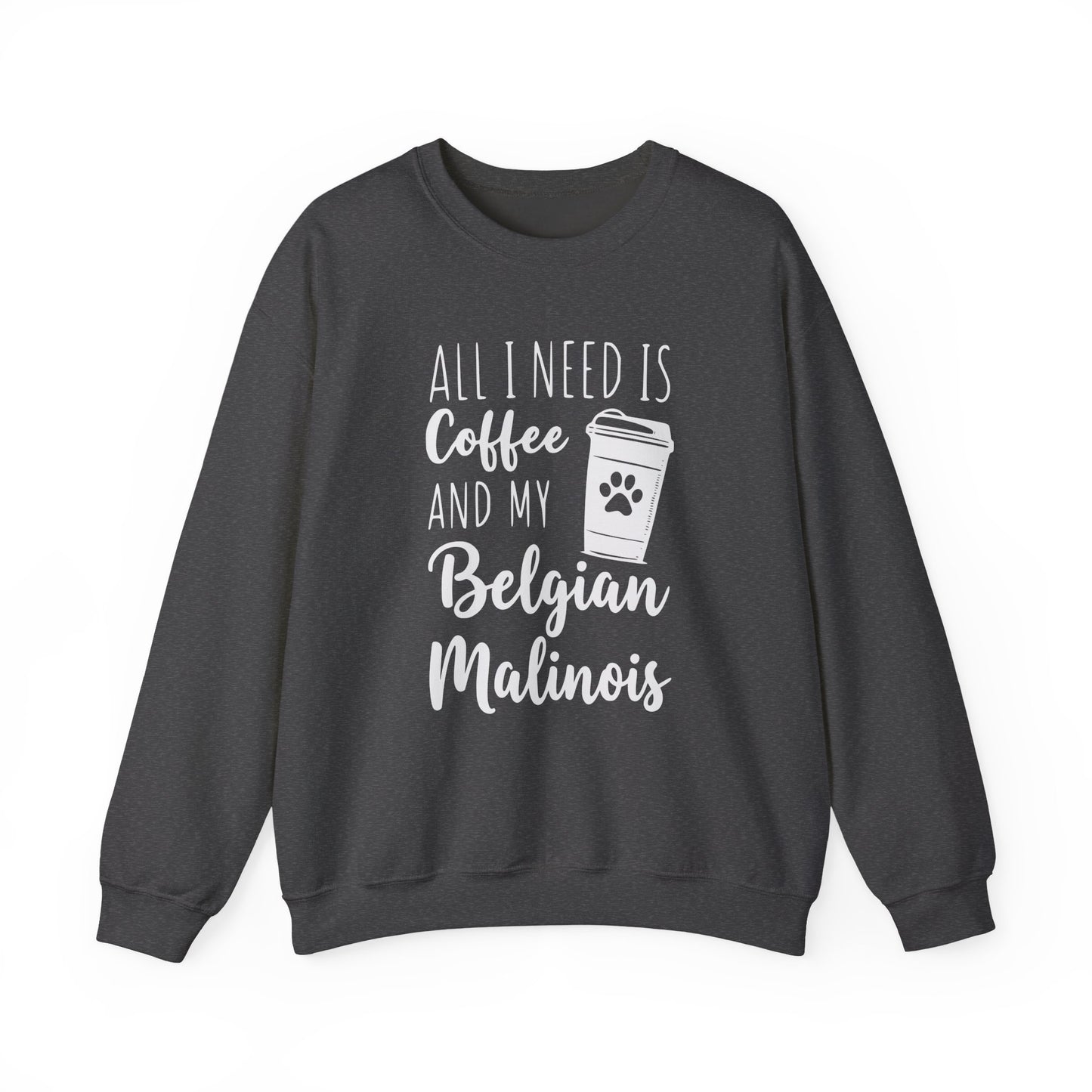 Belgian Malinois & Coffee Crewneck Sweatshirt