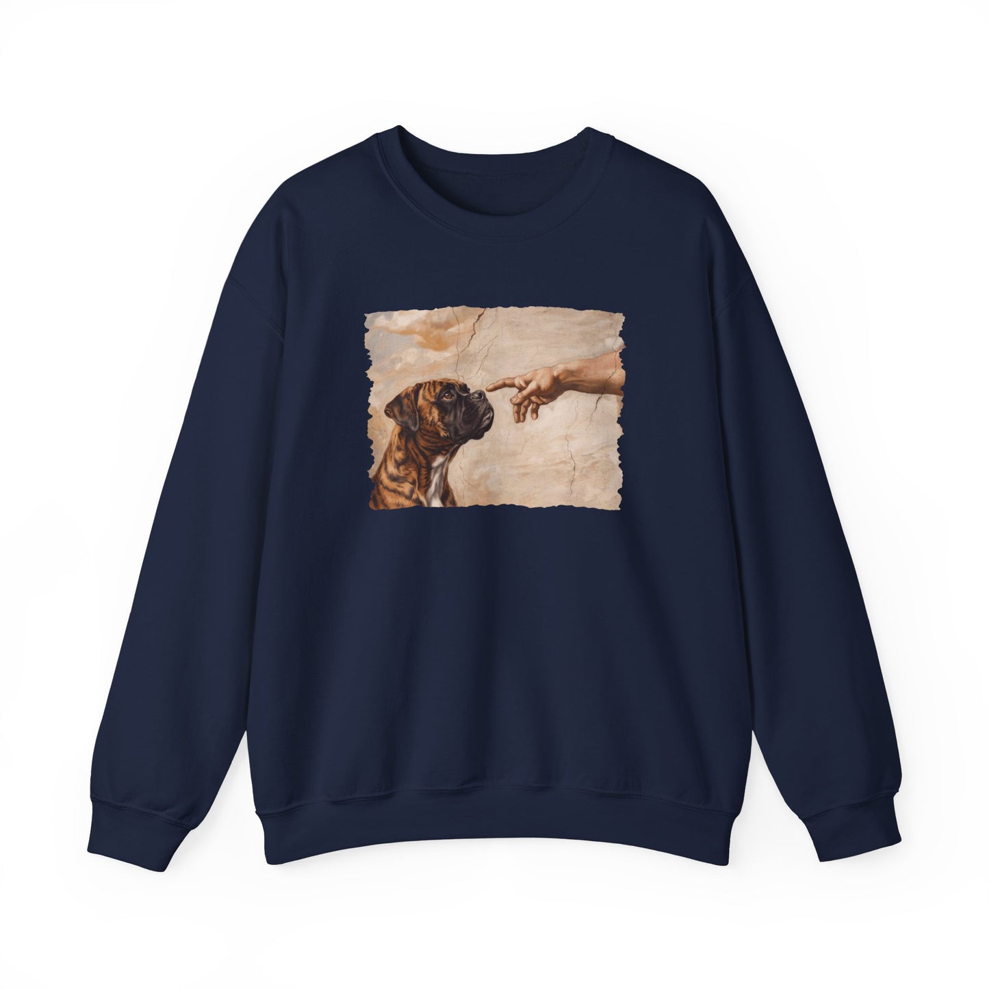 God Creates Brindle Boxer Crewneck Sweatshirt