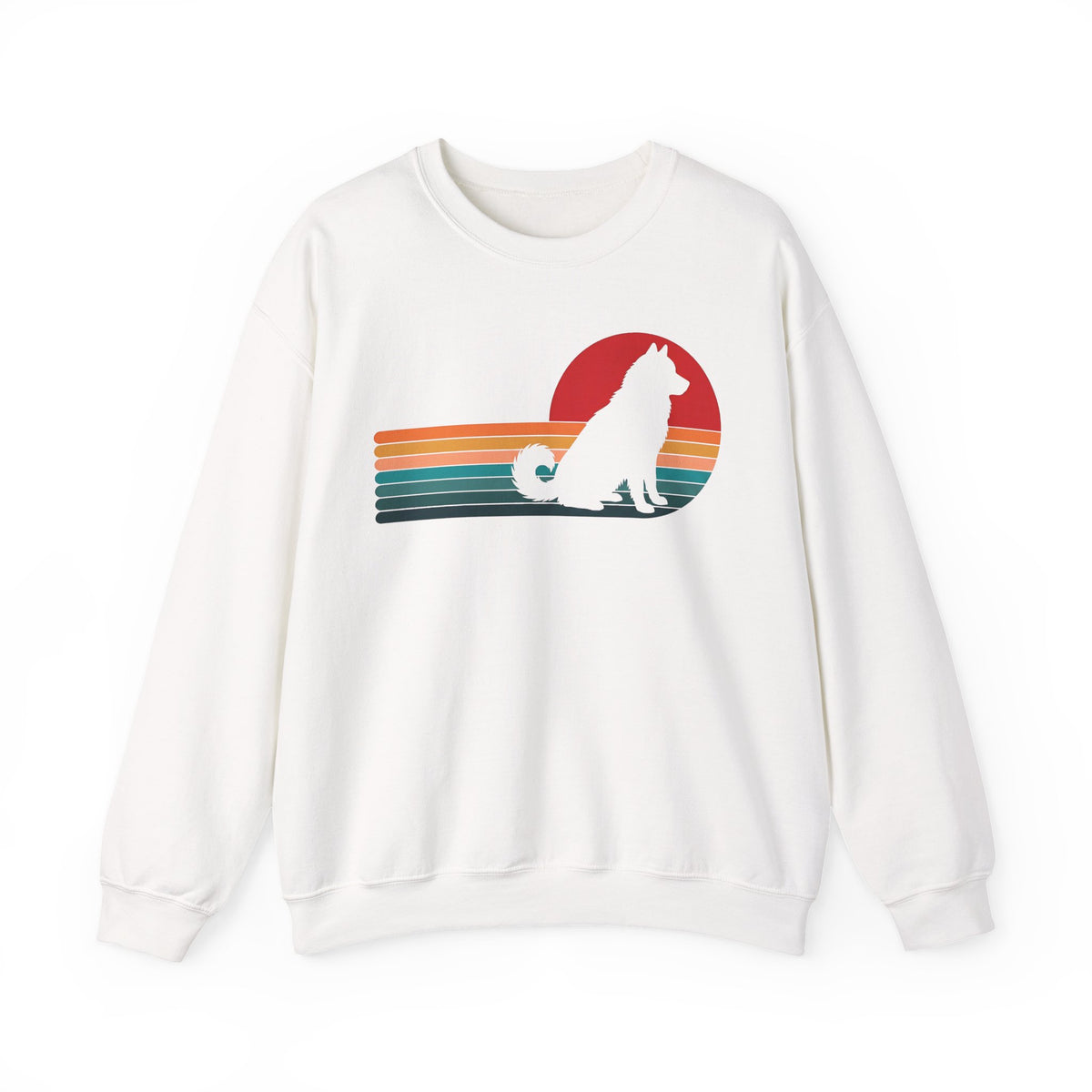 Alaskan Malamute Retro Sunset Crewneck Sweatshirt