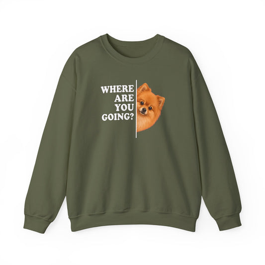 Pomeranian Where Are You Going Crewneck Sweatshirt