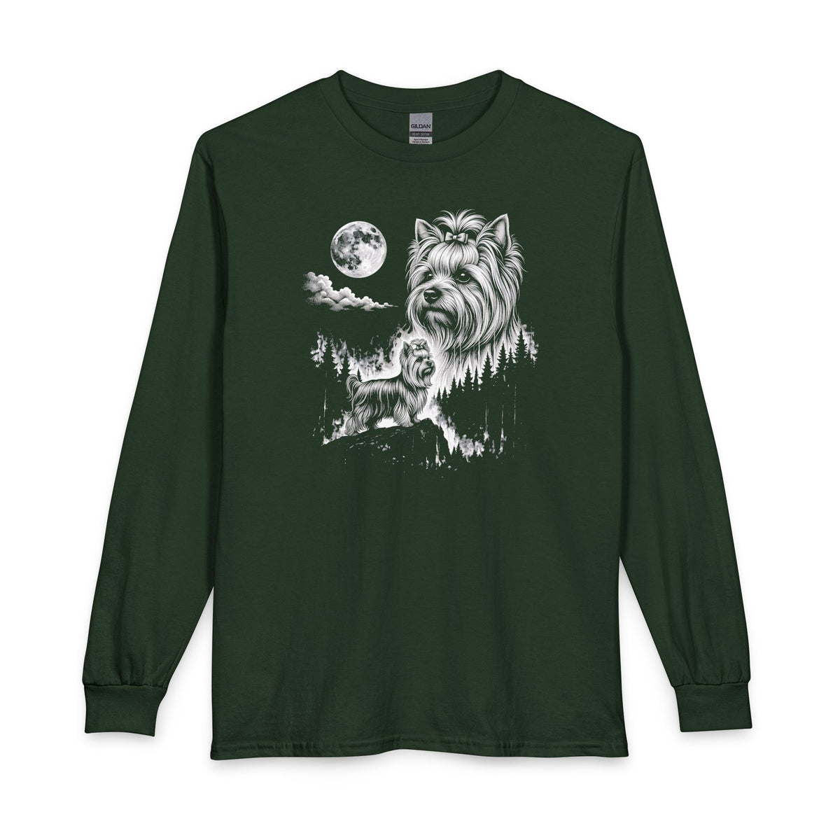 Yorkshire Terrier Moonlight Long Sleeve Forest Green