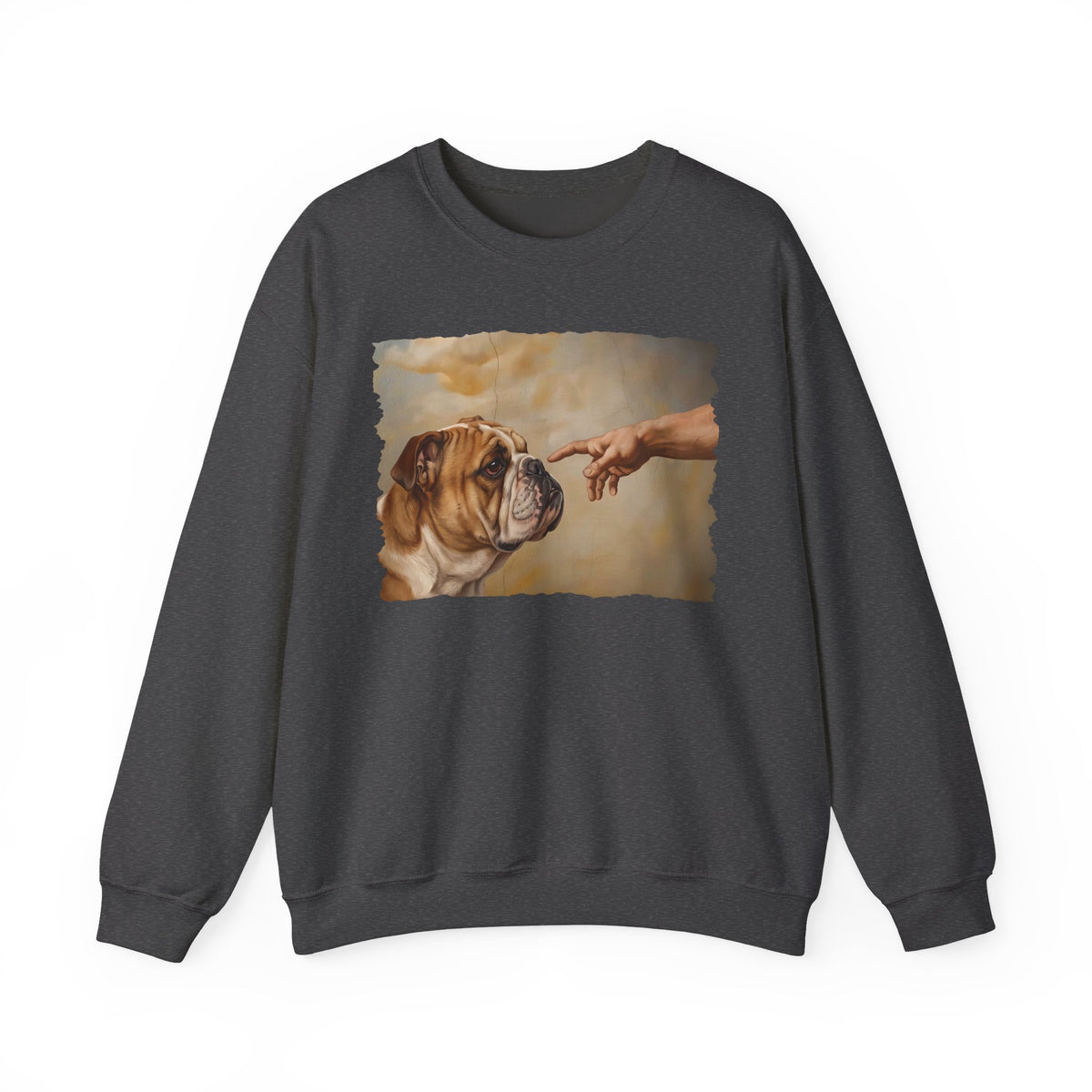 English Bulldog Creation Crewneck Sweatshirt Dark Heather