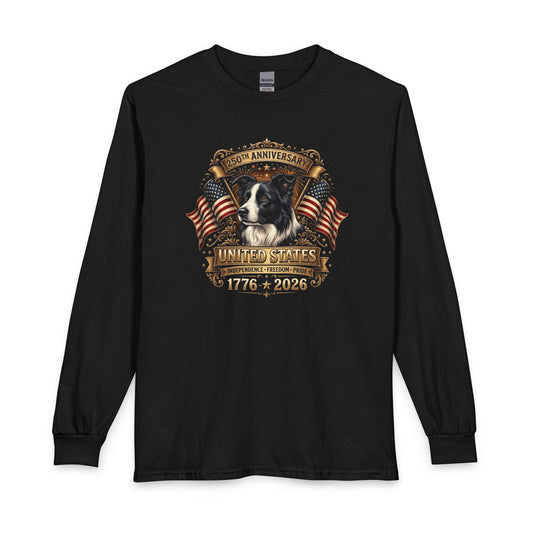 Border Collie USA 250 Anniversary Long Sleeve Black