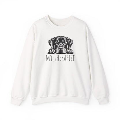 Rottweiler My Therapist Crewneck Sweatshirt