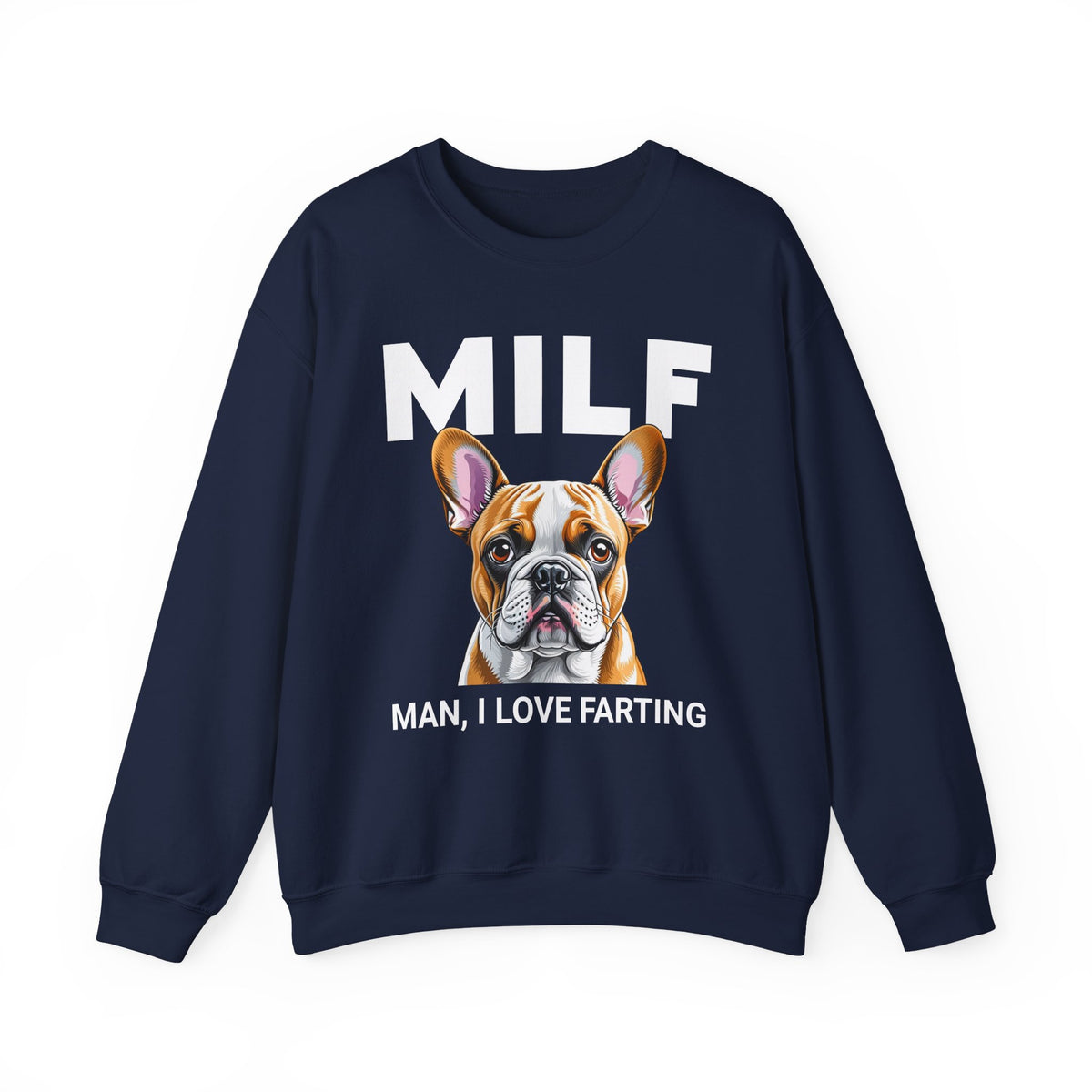 French Bulldog Fart Crewneck Sweatshirt Navy