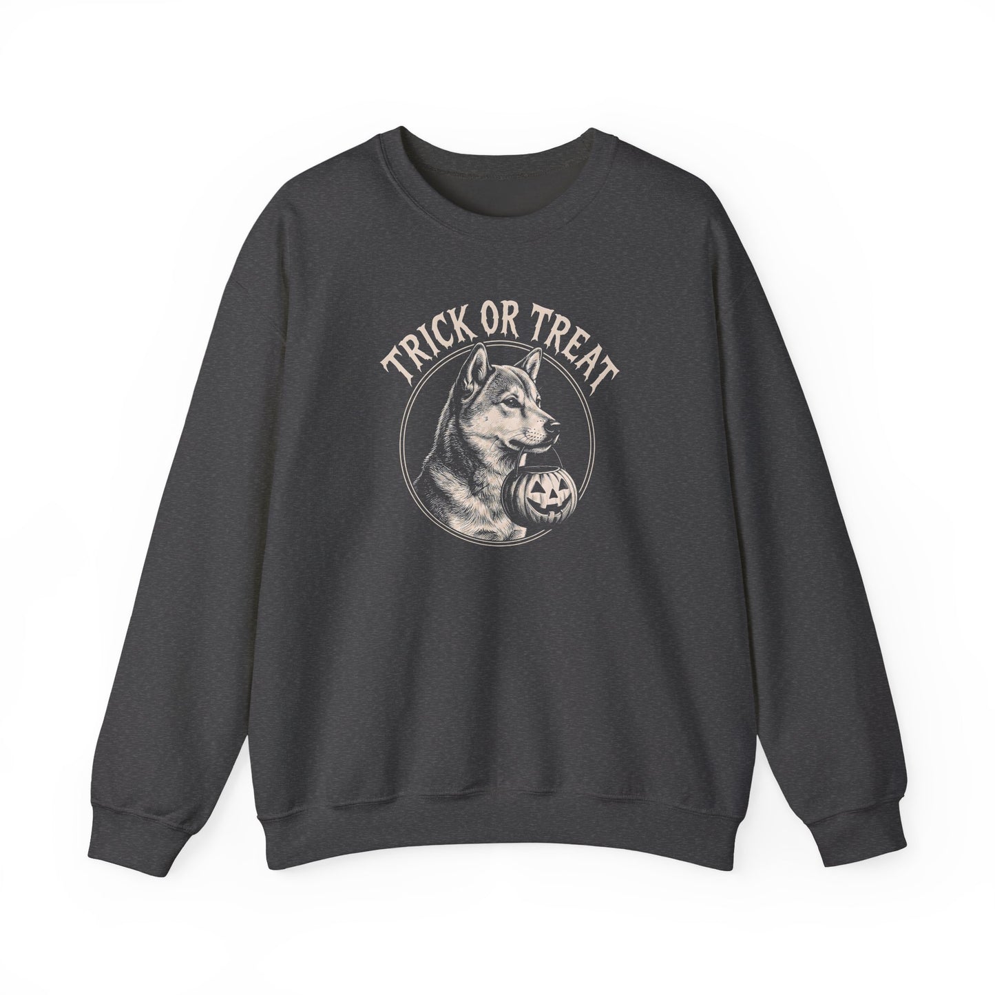 Shiba Inu Trick Or Treat Halloween Crewneck Sweatshirt