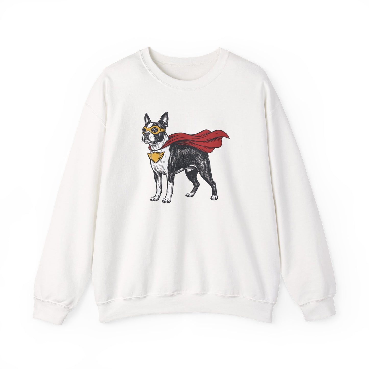 Boston Terrier Superhero Crewneck Sweatshirt