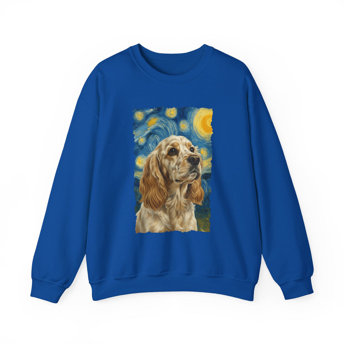 Lemon Roan Cocker Spaniel Starry Night Crewneck Sweatshirt