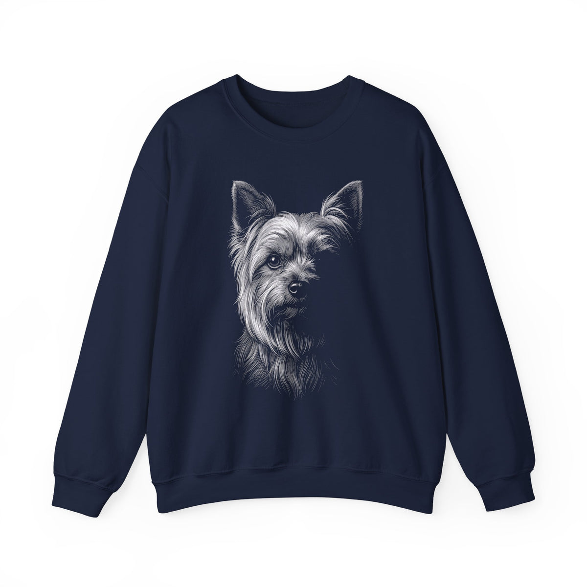Yorkshire Terrier Engraved Crewneck Sweatshirt Navy