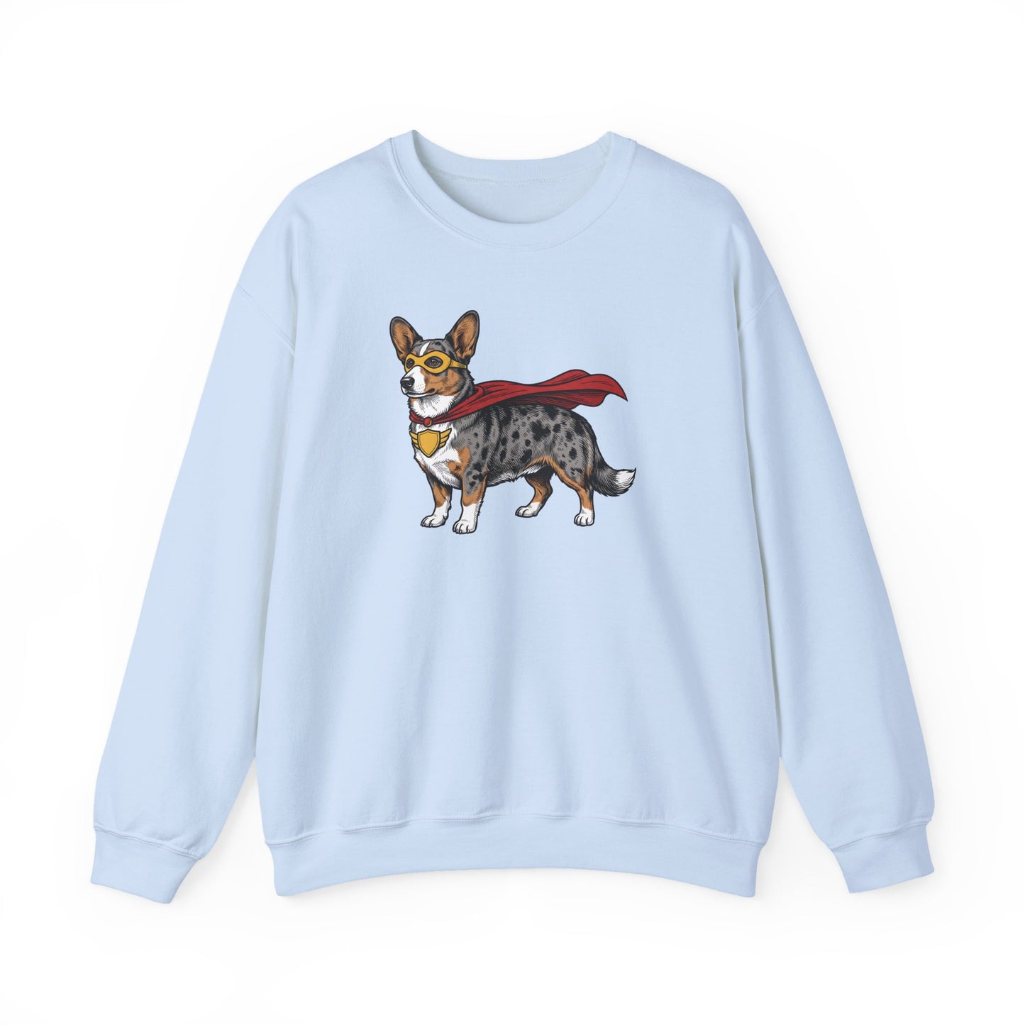 Cardigan Welsh Corgi Blue Merle Superhero Crewneck Sweatshirt