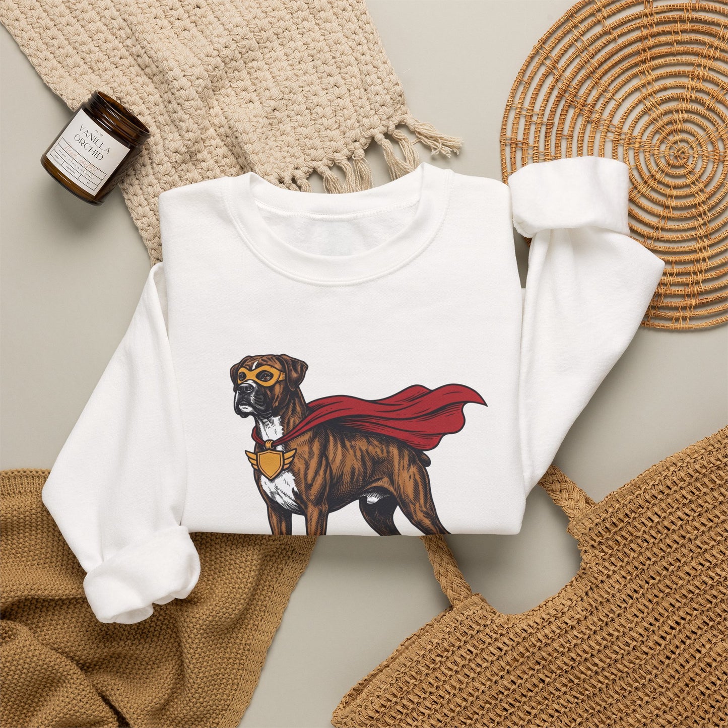 Boxer Superhero Crewneck Sweatshirt