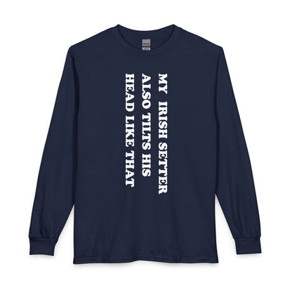 Irish Setter Tilts His Head Long Sleeve