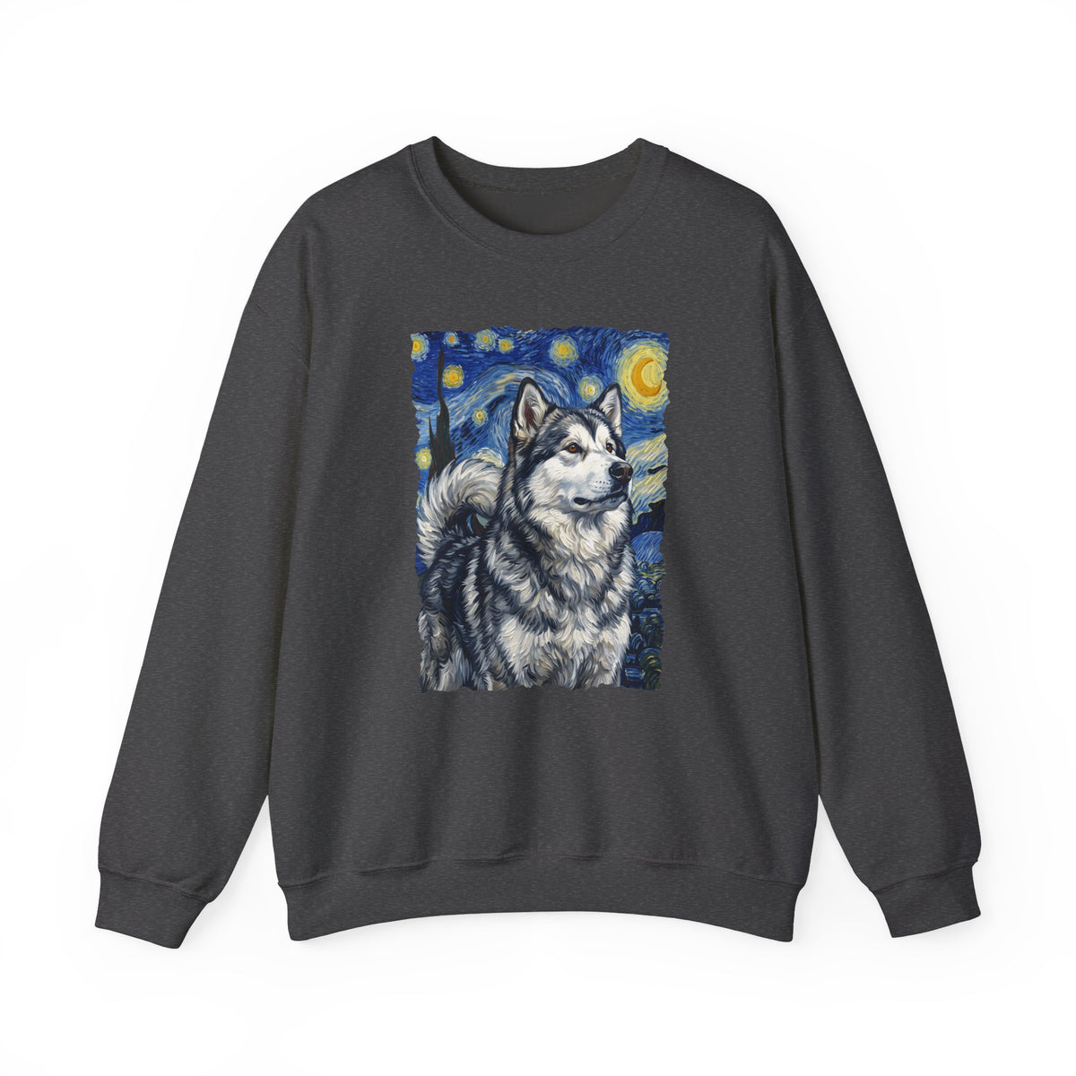 Alaskan Malamute Van Gogh Crewneck Sweatshirt