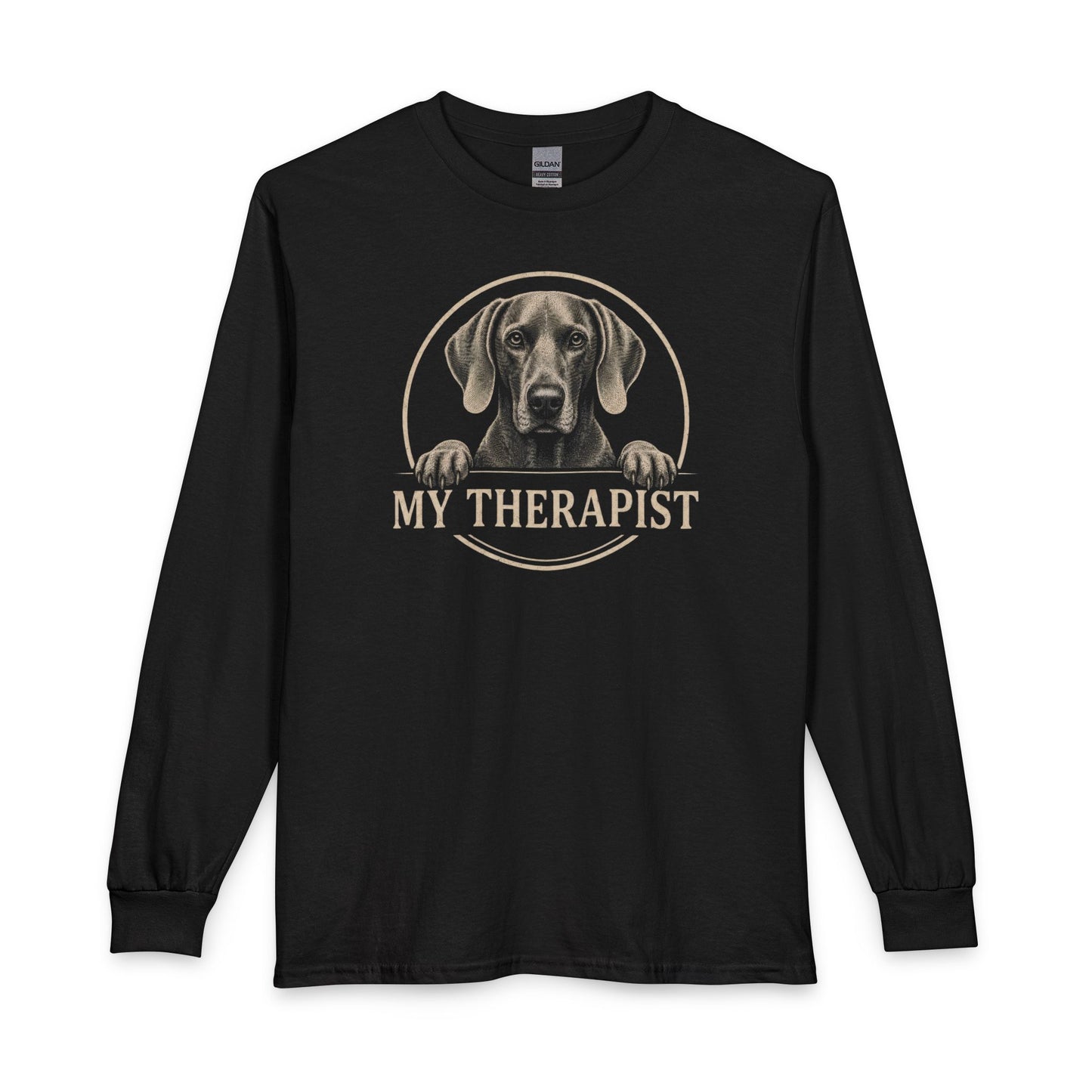 Weimaraner Therapist Long Sleeve Black