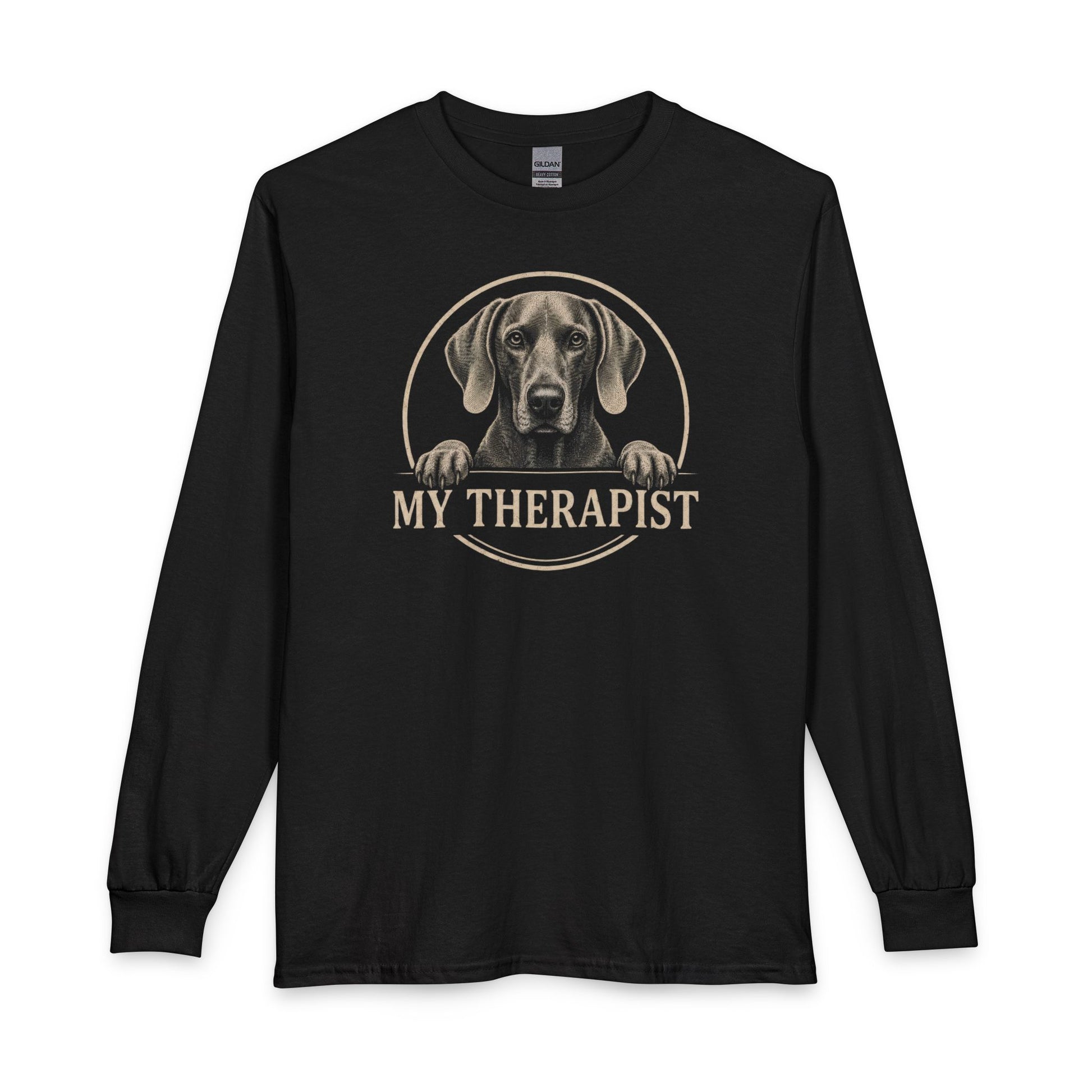 Weimaraner Therapist Long Sleeve Black