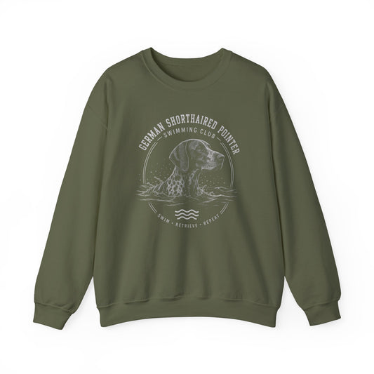 German Shorthaired Pointer Swimming Club Crewneck Sweatshirt