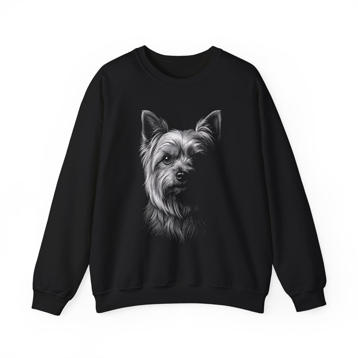 Yorkshire Terrier Engraved Crewneck Sweatshirt Black