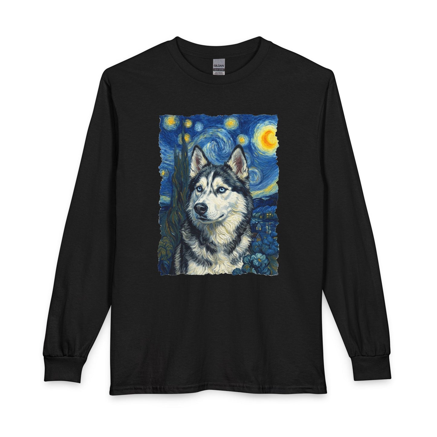 Husky Portrait Van Gogh Long Sleeve