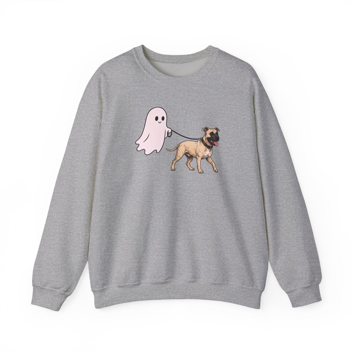 Pitbull Fawn Ghost Walk Crewneck Sweatshirt