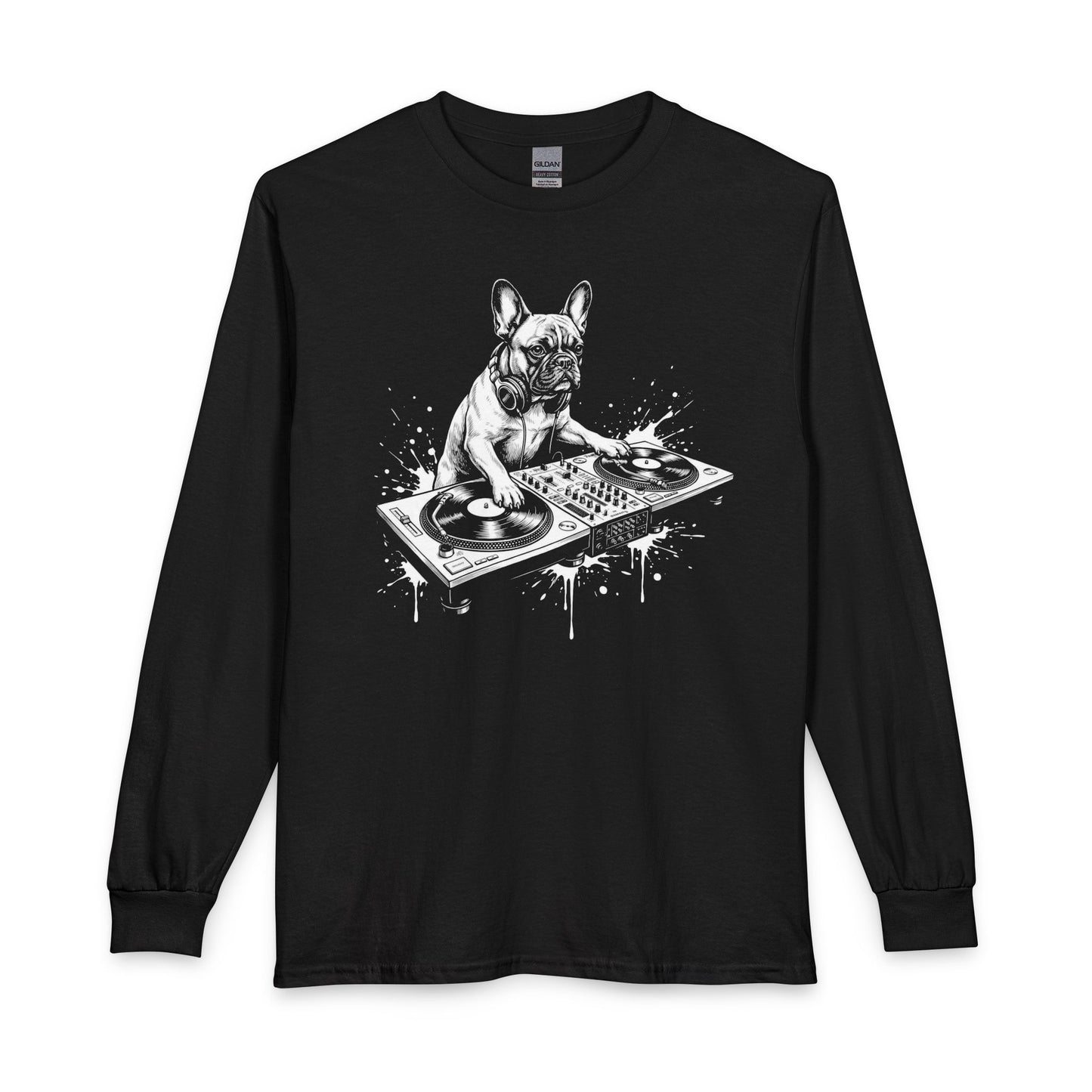 French Bulldog DJ Long Sleeve Black