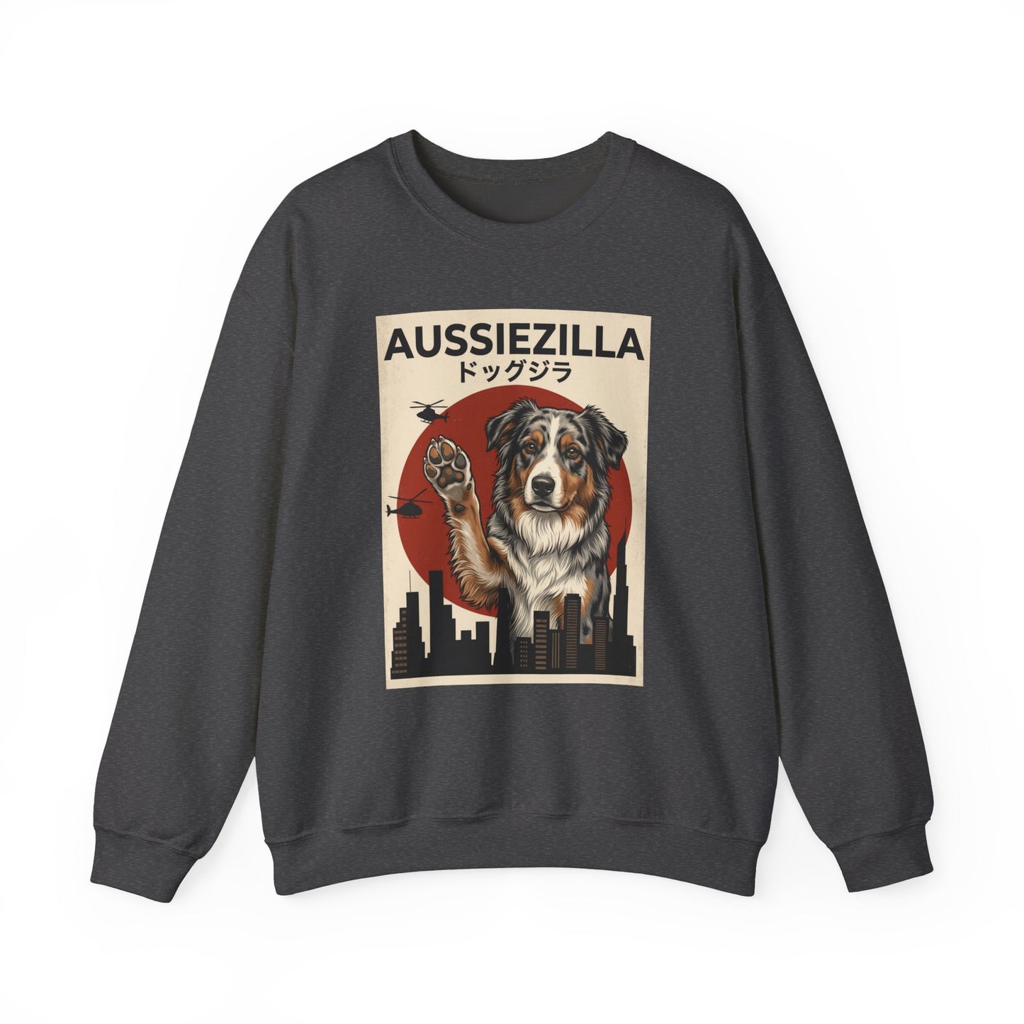 Australian Shepherd Aussiezilla Crewneck Sweatshirt