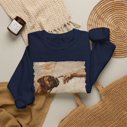 God Creates Fawn Boxer Crewneck Sweatshirt