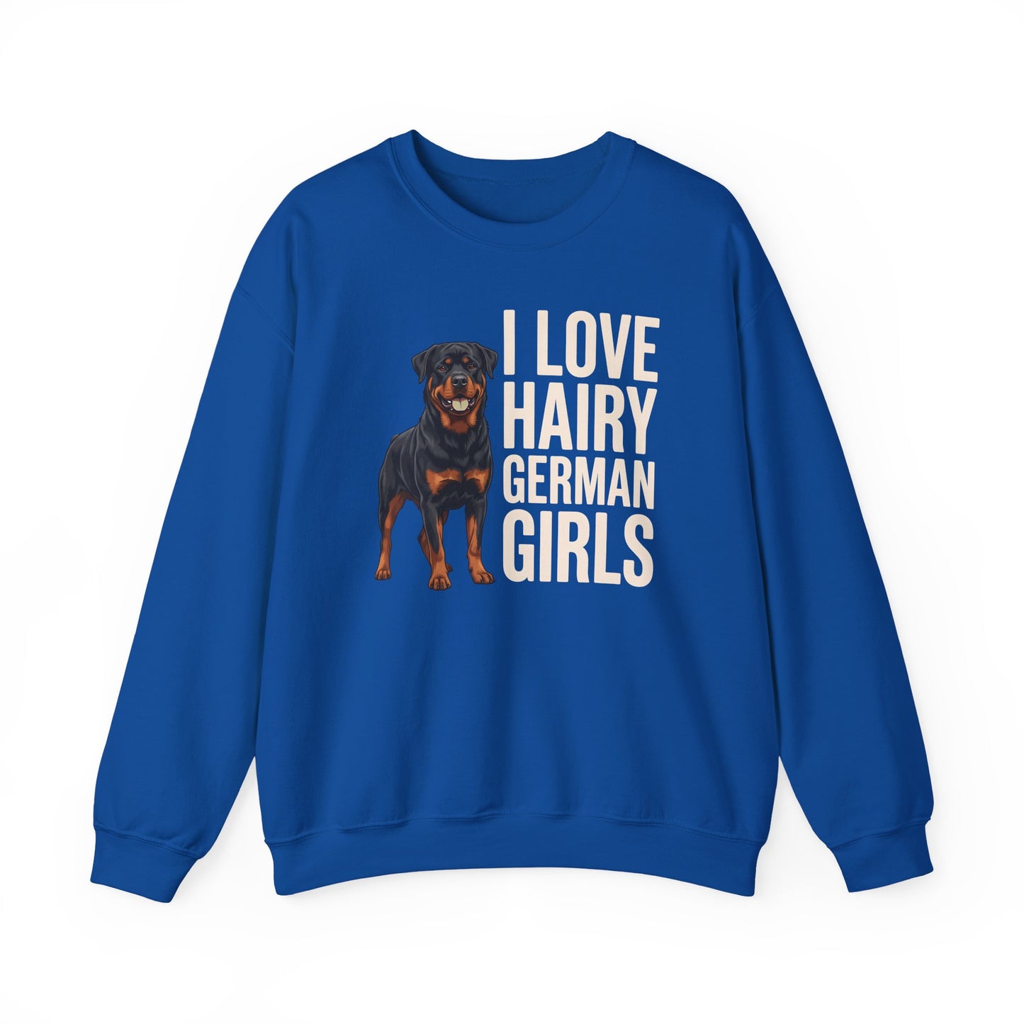 Rottweiler Hairy Girls Crewneck Sweatshirt