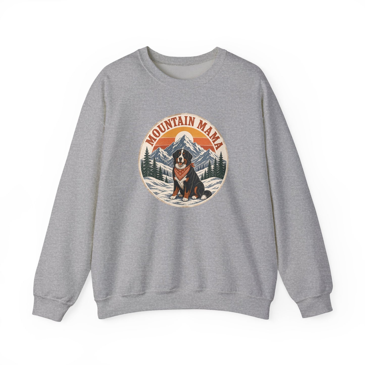 Bernese Mountain Mama Crewneck Sweatshirt Sport Grey