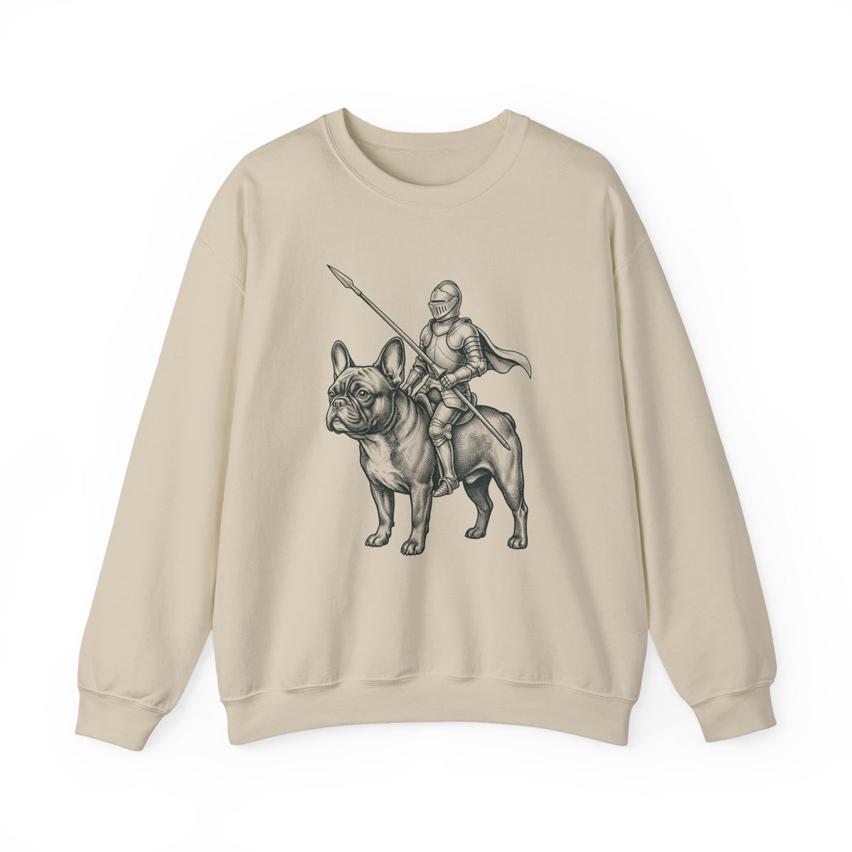 French Bulldog Knight Crewneck Sweatshirt Sand