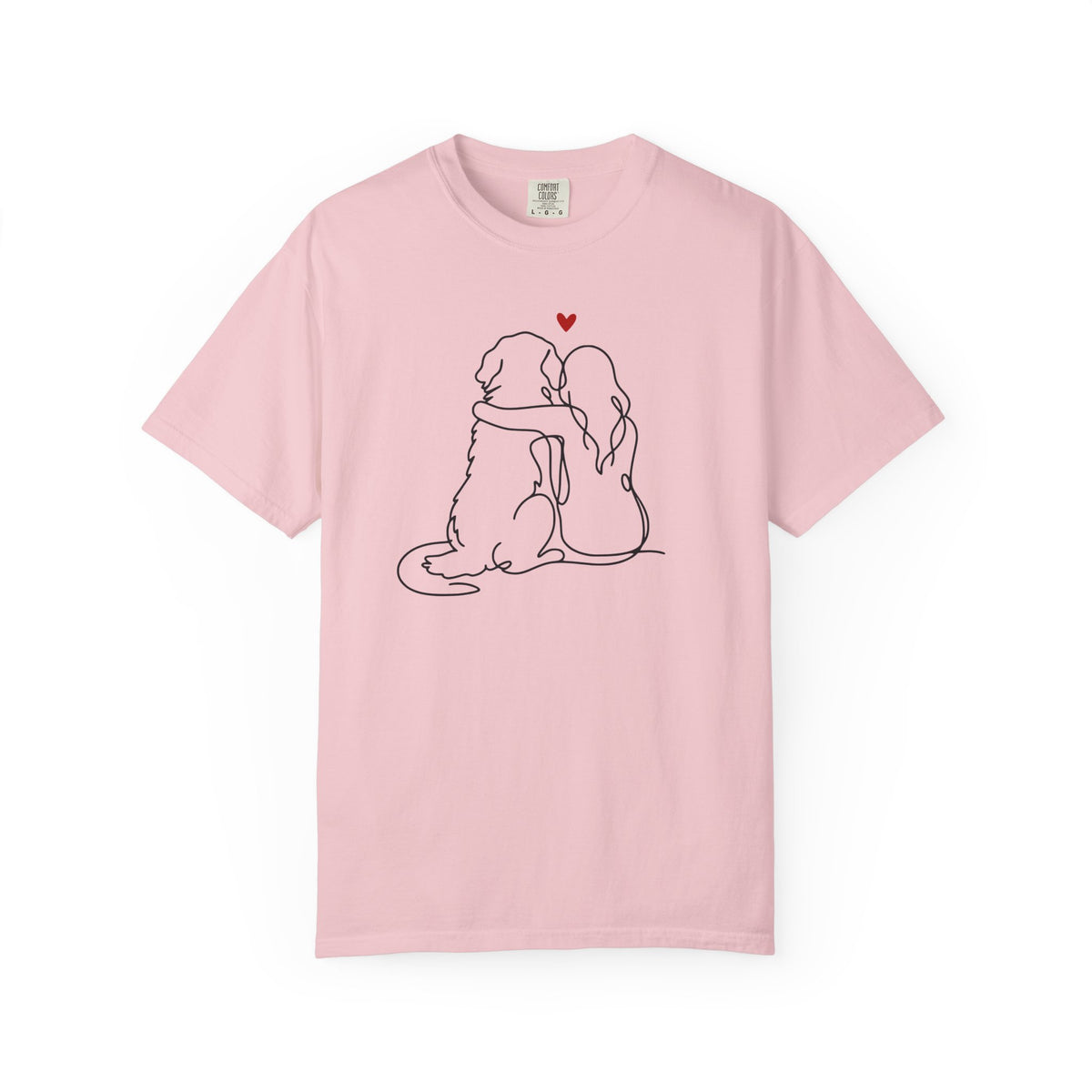 Golden Retriever and Girl Pink Premium Tee