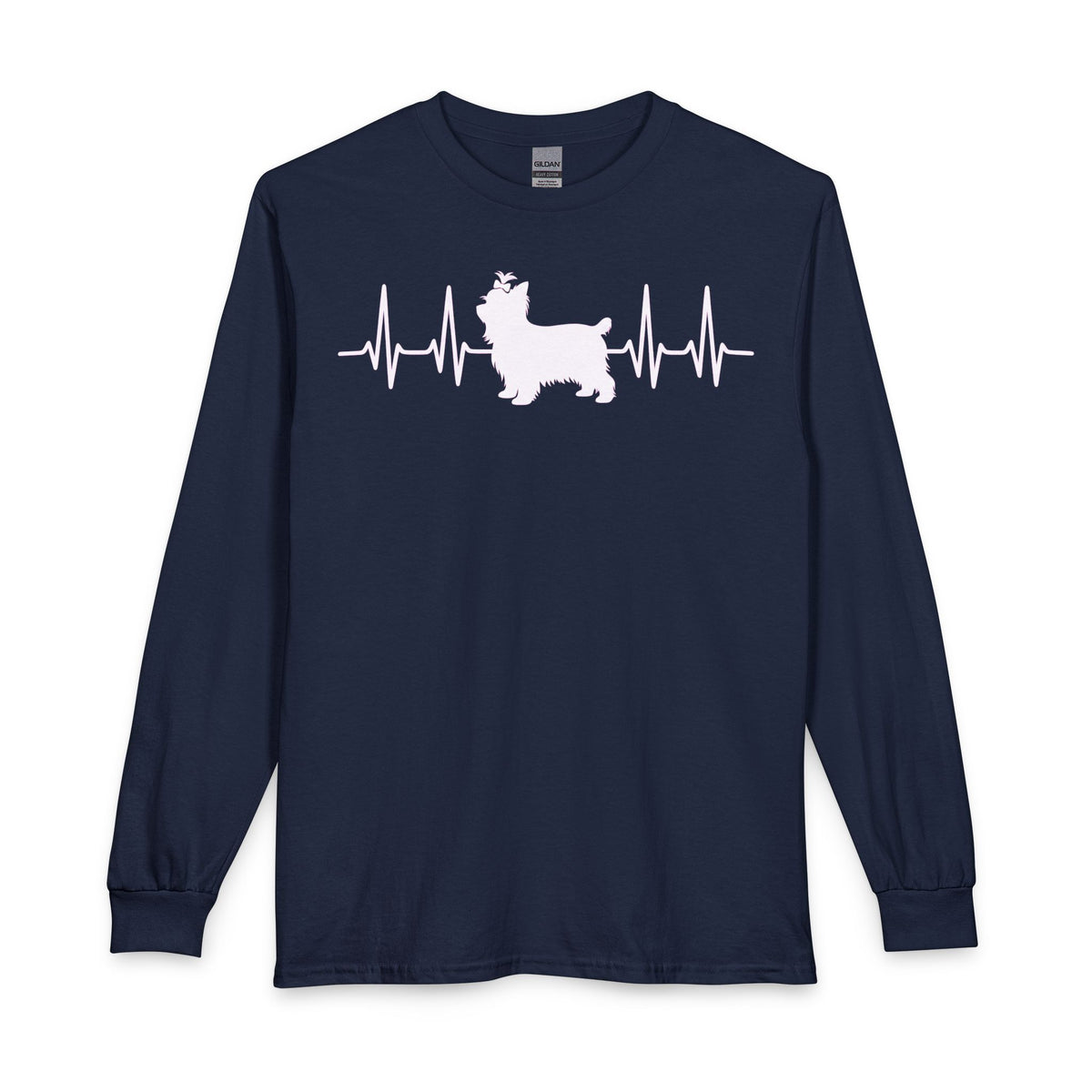 Yorkshire Terrier Heartbeat Long Sleeve Navy