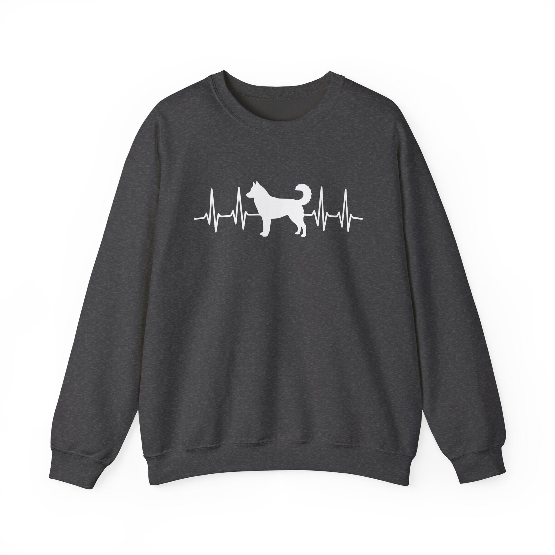 Husky Heartbeat Crewneck Sweatshirt Dark Heather