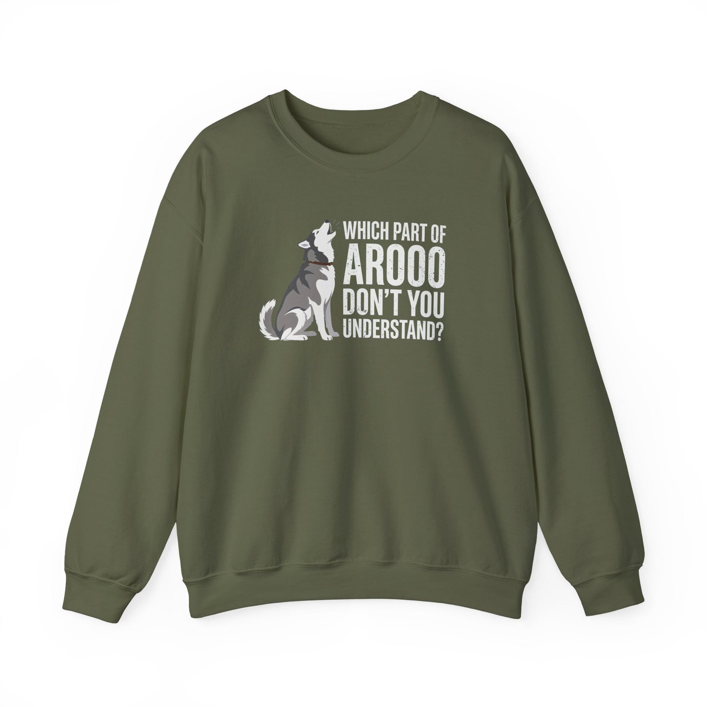 Husky Howling Crewneck Sweatshirt Military Green