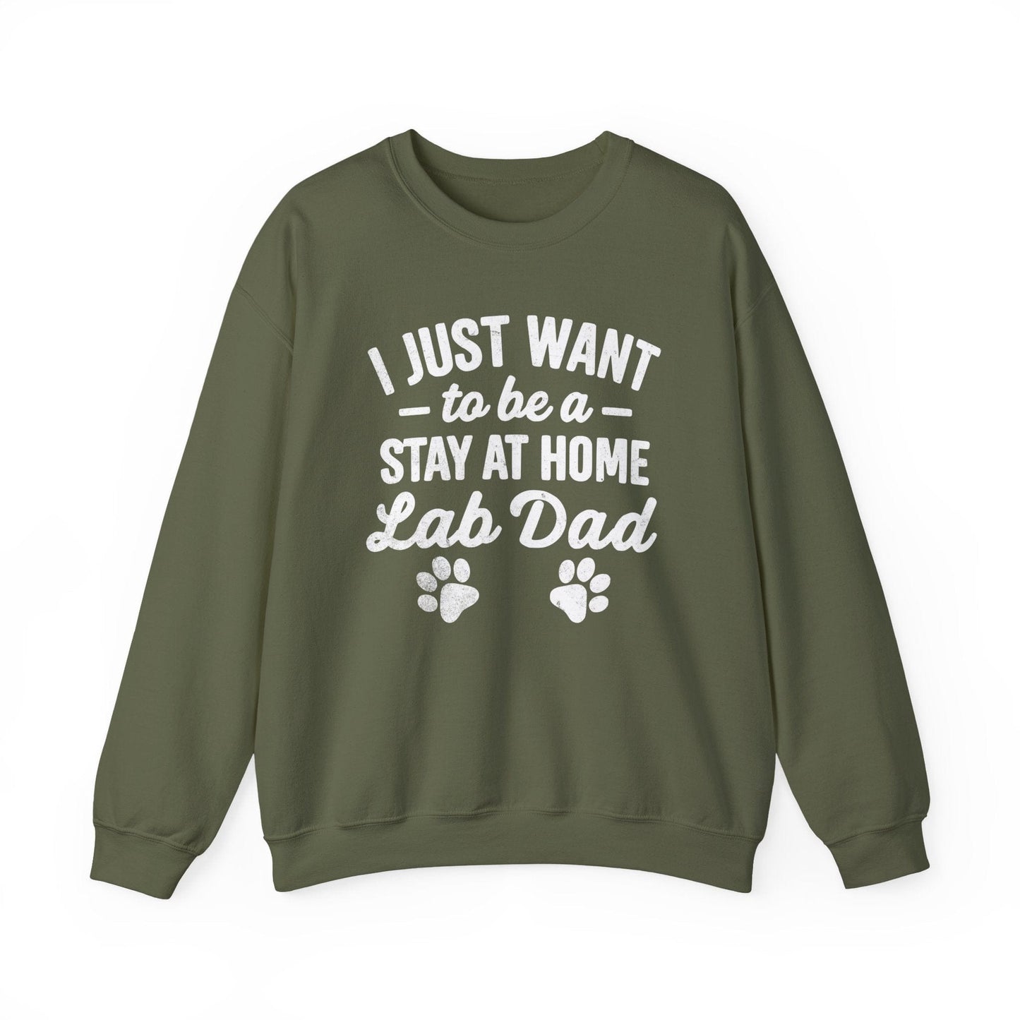 Lab Dad Crewneck Sweatshirt Military Green
