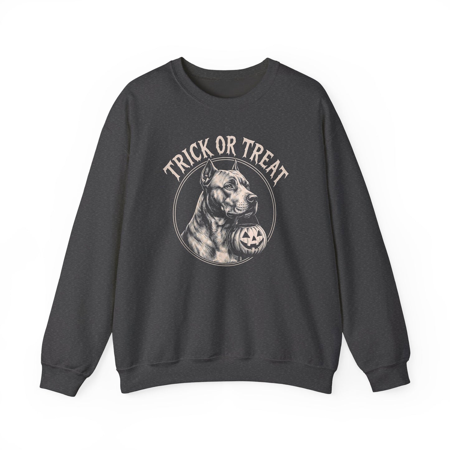 Pitbull Trick Or Treat Crewneck Sweatshirt