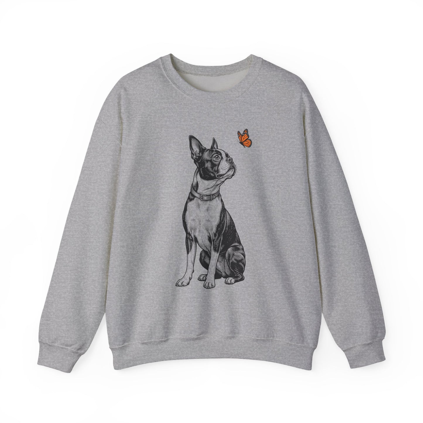 Boston Terrier Butterfly Crewneck Sweatshirt