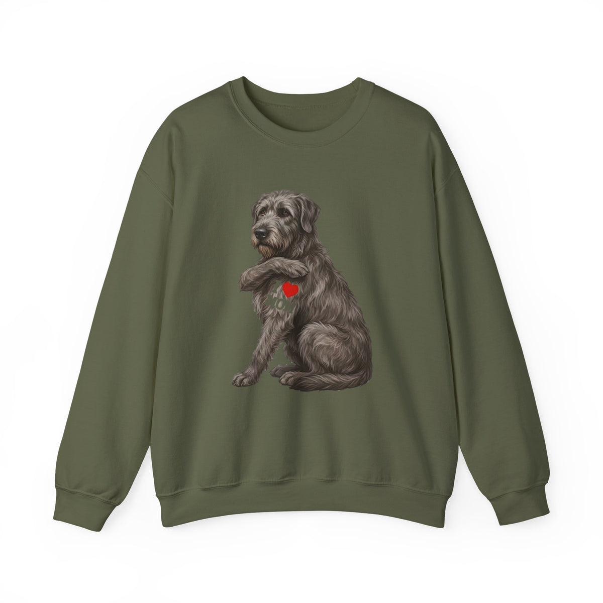 I Love Mom Irish Wolfhound Crewneck Sweatshirt