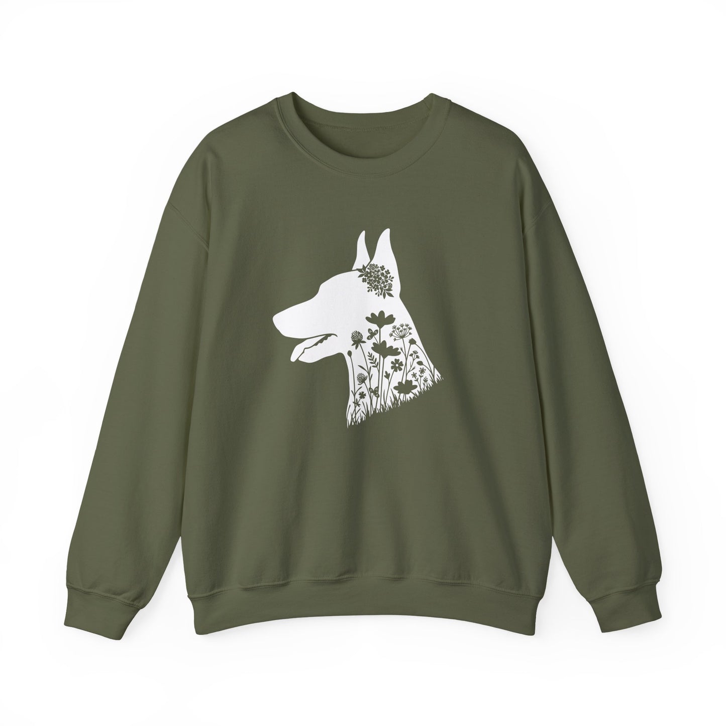Doberman Flowers Crewneck Sweatshirt