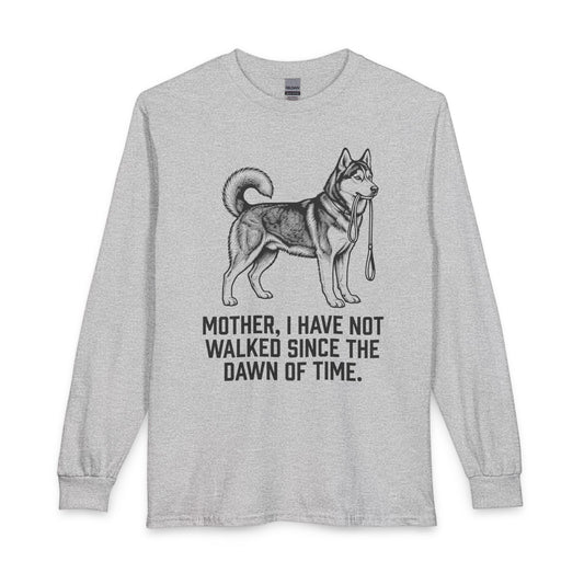 Walking Husky Mother Long Sleeve Sport Grey