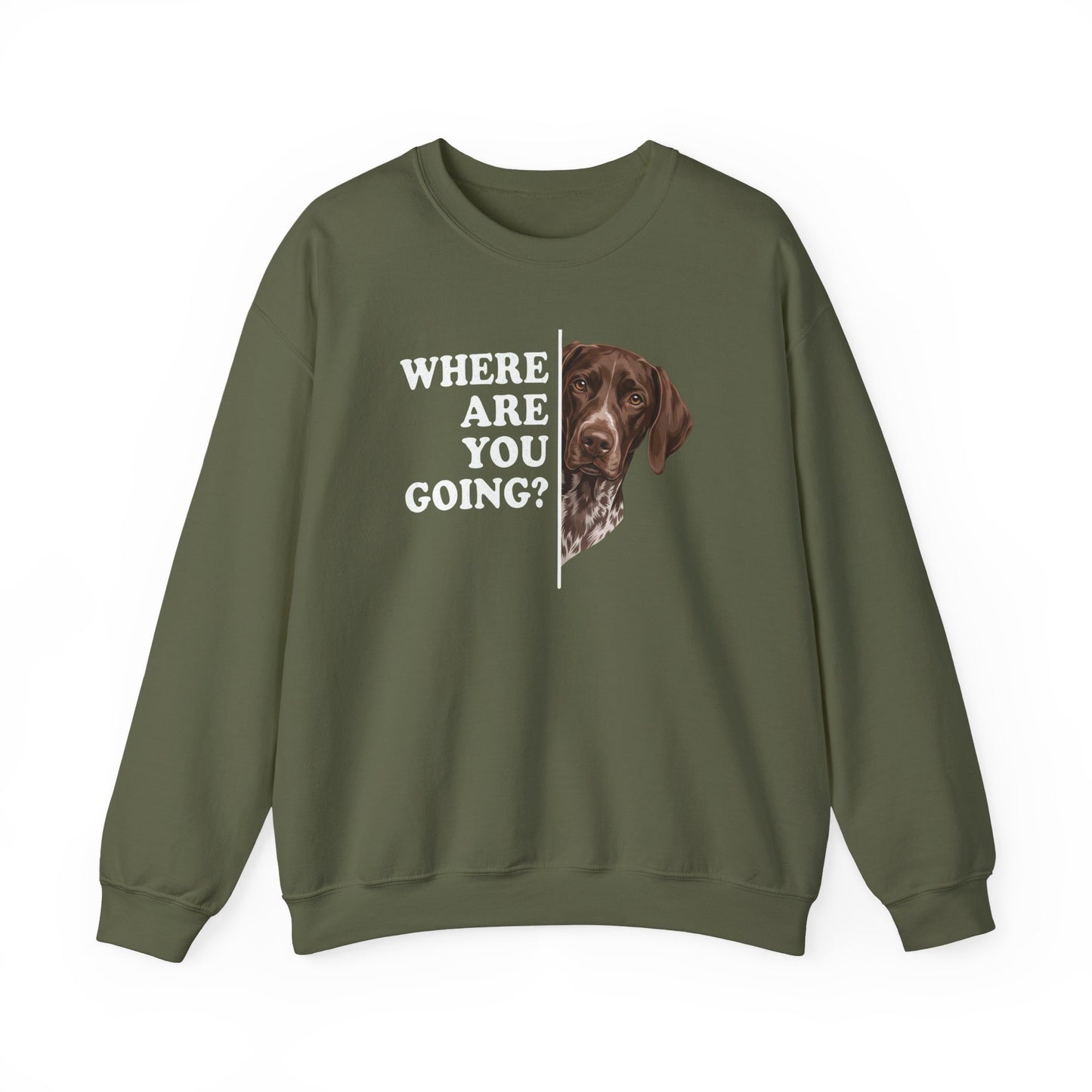 German Shorthaired Pointer Following Crewneck Sweatshirt