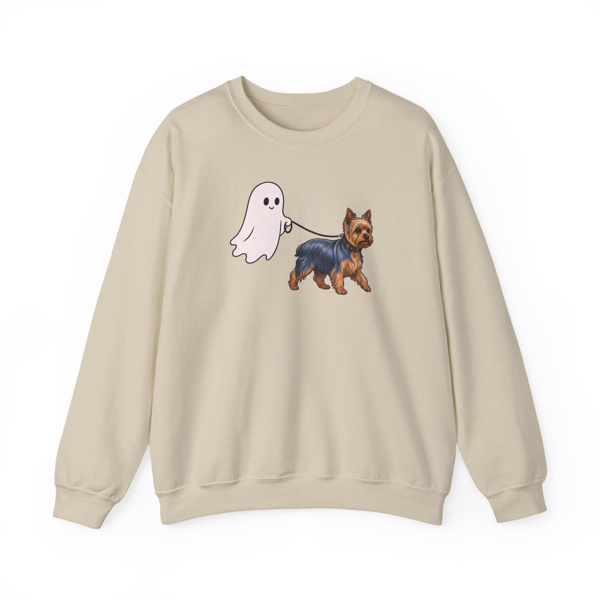 Yorkshire Terrier Ghost Walk Crewneck Sweatshirt Sand