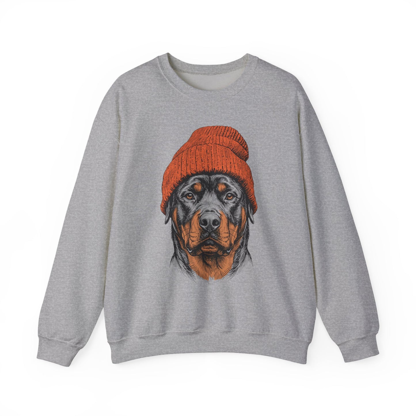 Rottweiler Beanie Crewneck Sweatshirt