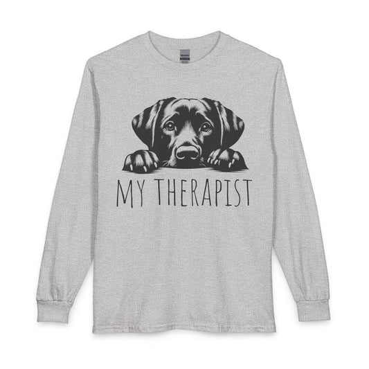 My Therapist Labrador Long Sleeve Sport Grey