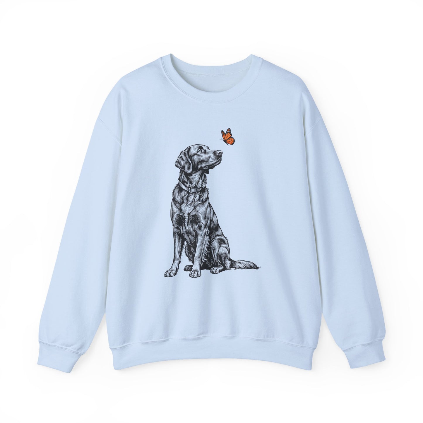 Flat Coated Retriever Butterfly Crewneck Sweatshirt