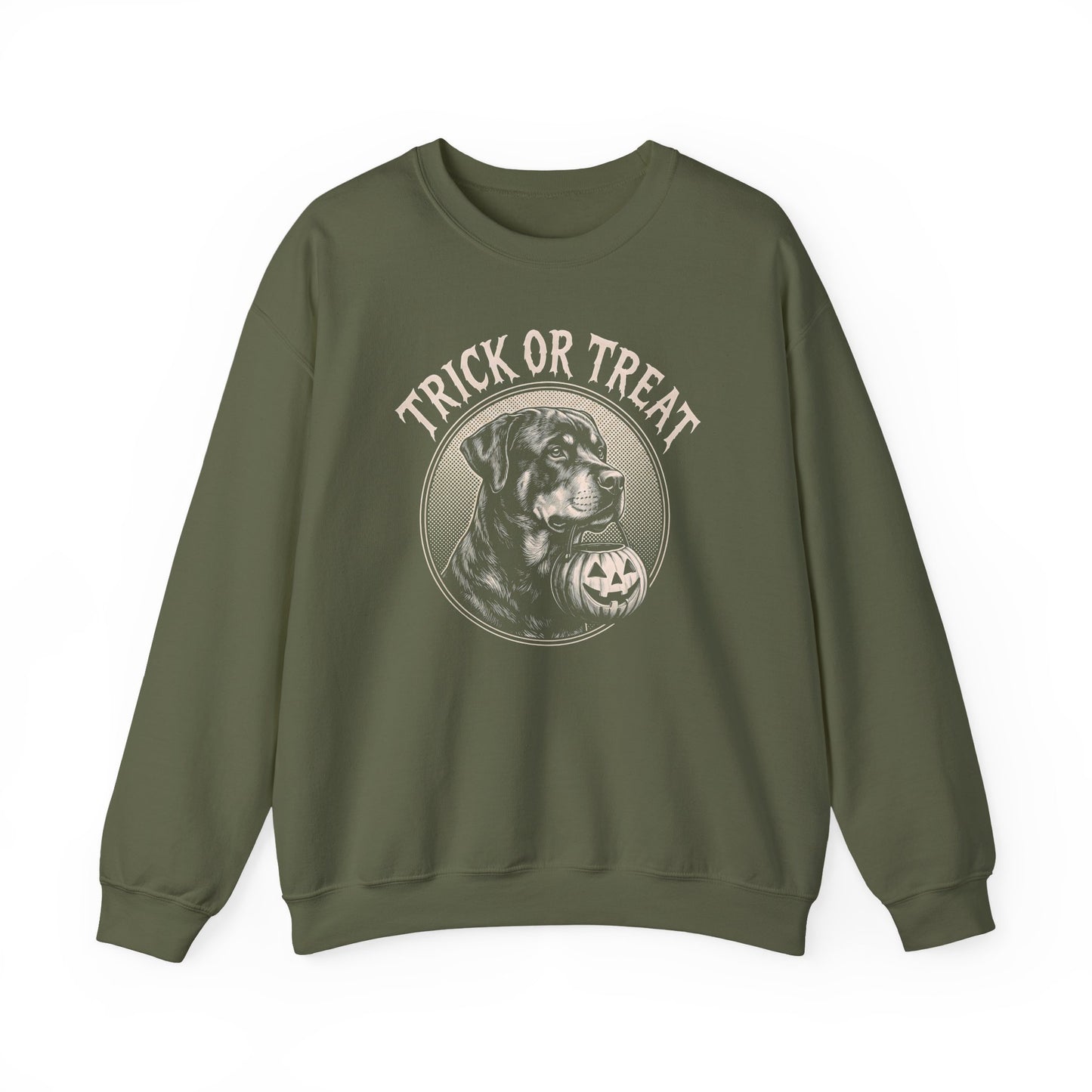 Rottweiler Trick Or Treat Crewneck Sweatshirt