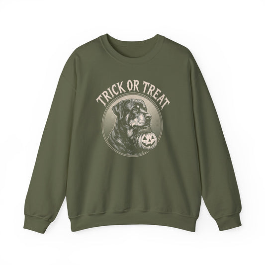 Rottweiler Trick Or Treat Crewneck Sweatshirt